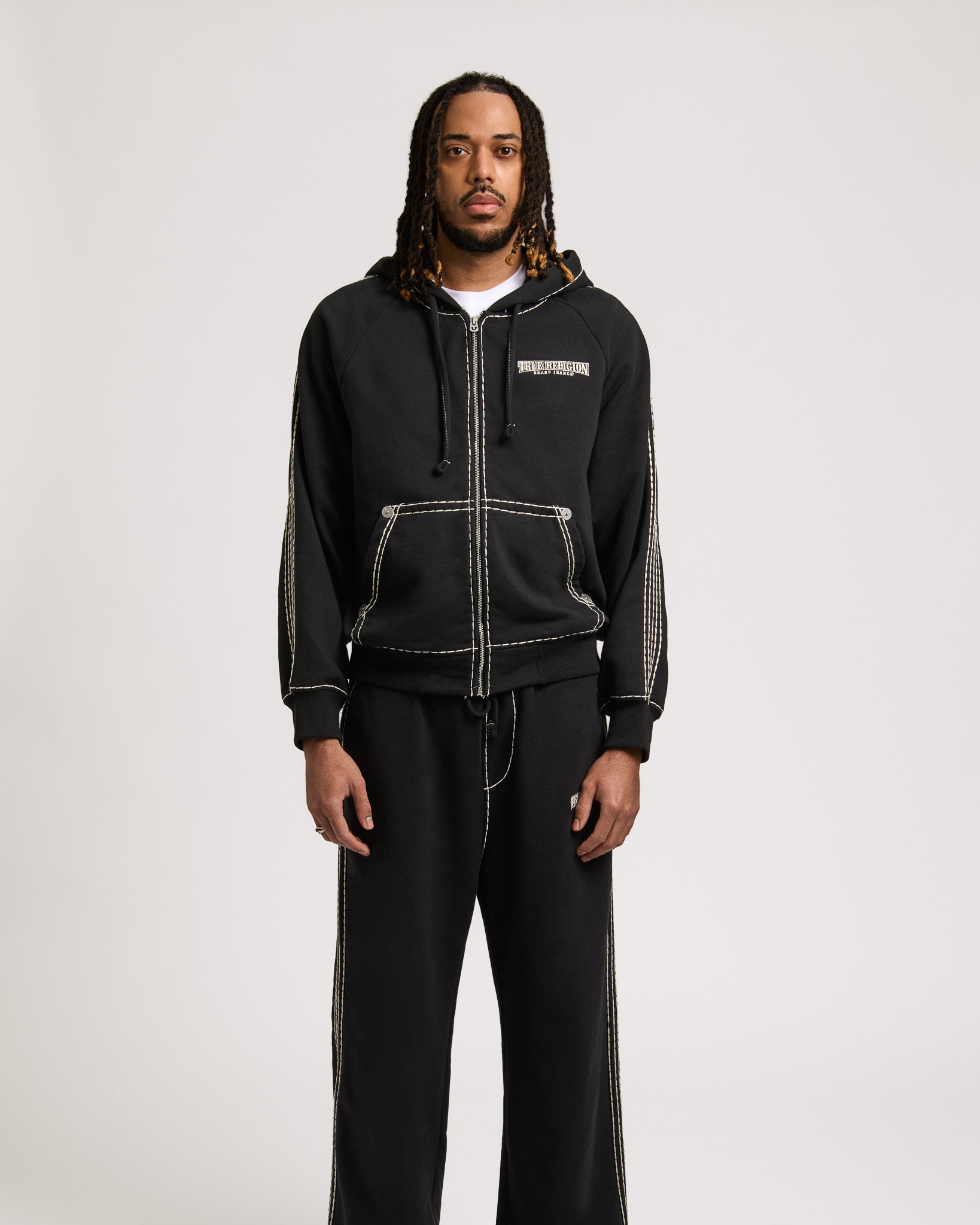 SUPER T BOXY ZIP UP - JET BLACK