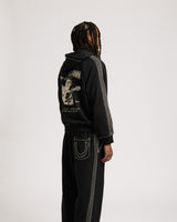 SUPER T BOXY ZIP UP - JET BLACK