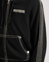 SUPER T BOXY ZIP UP - JET BLACK