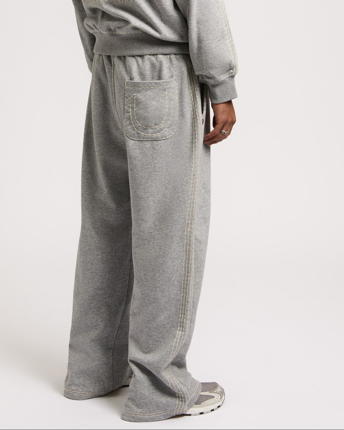 SUPER T BAGGY SWEATS -  HEATHER GREY