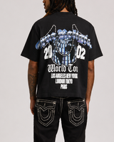 CHROME LOGO BOXY TEE - JET BLACK