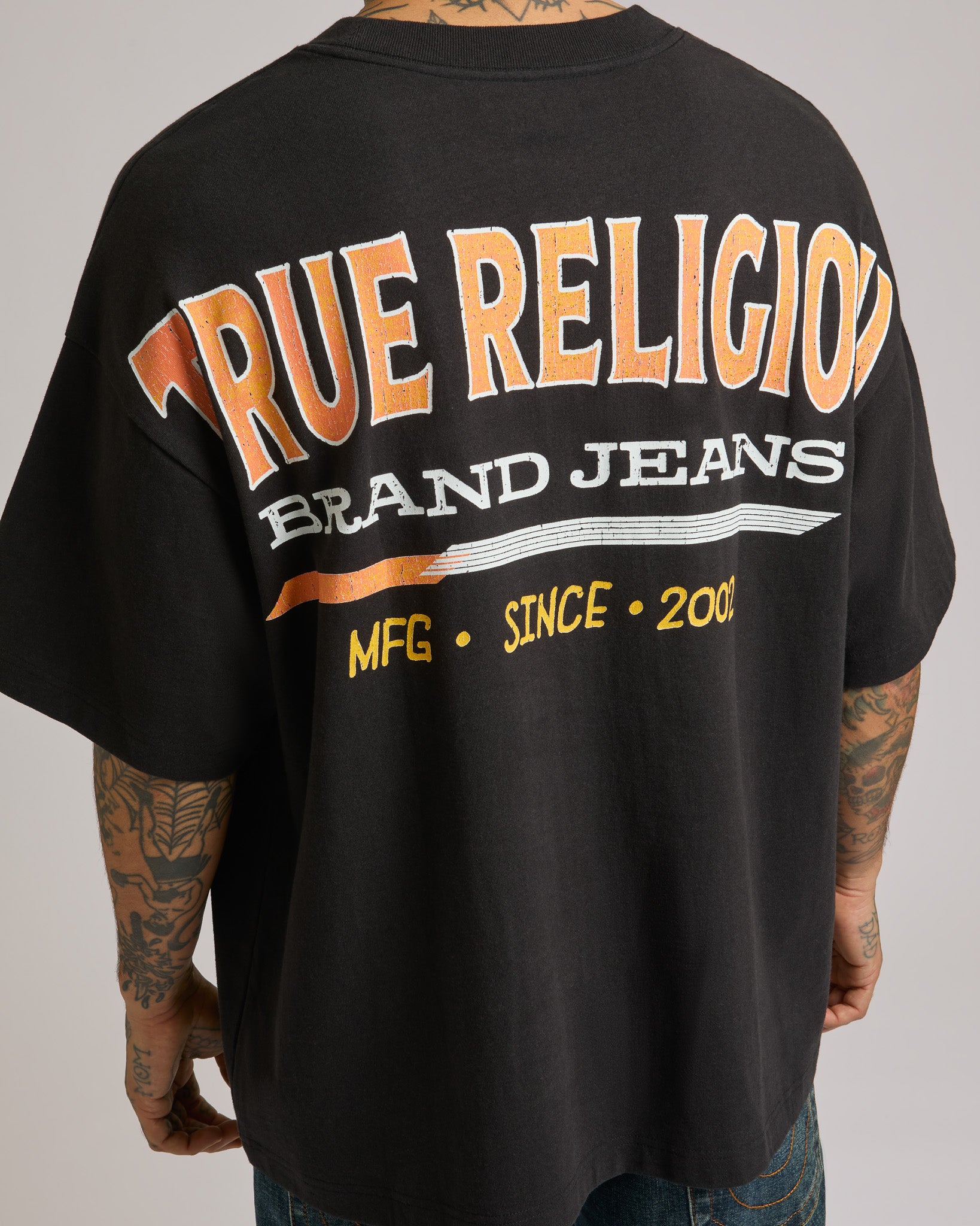 SS RETRO LOGO OVERSIZED TEE - JET BLACK