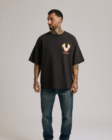 SS RETRO LOGO OVERSIZED TEE - JET BLACK
