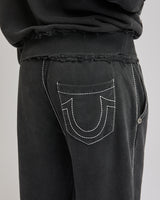 TR APPLIQUE BIG T BAGGY SWEATS - JET BLACK