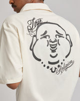 SS FULL ZIP BUDDHA SHIRT - WINTER WHITE