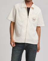 SS FULL ZIP BUDDHA SHIRT - WINTER WHITE