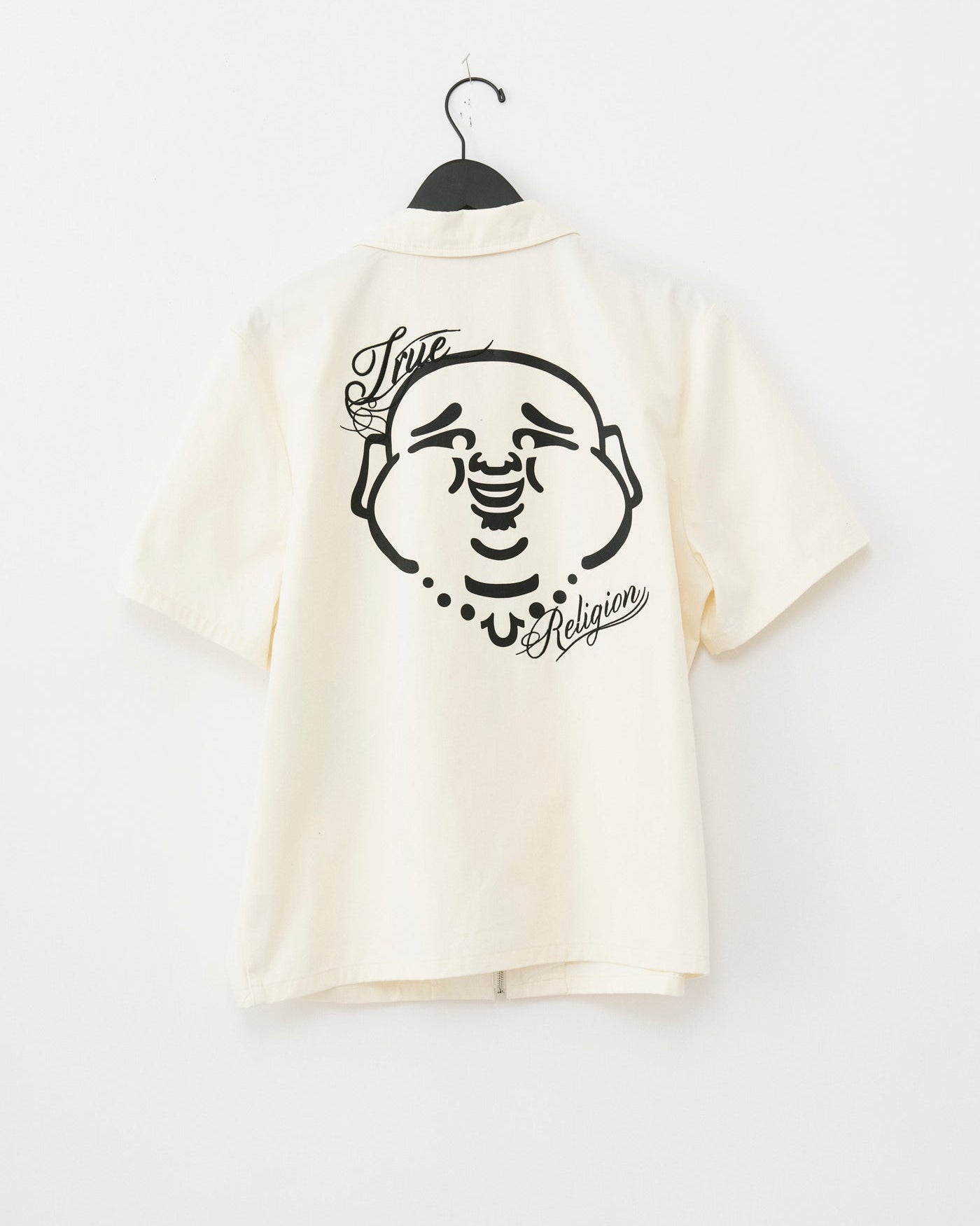 SS FULL ZIP BUDDHA SHIRT - WINTER WHITE