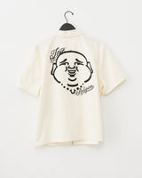SS FULL ZIP BUDDHA SHIRT - WINTER WHITE