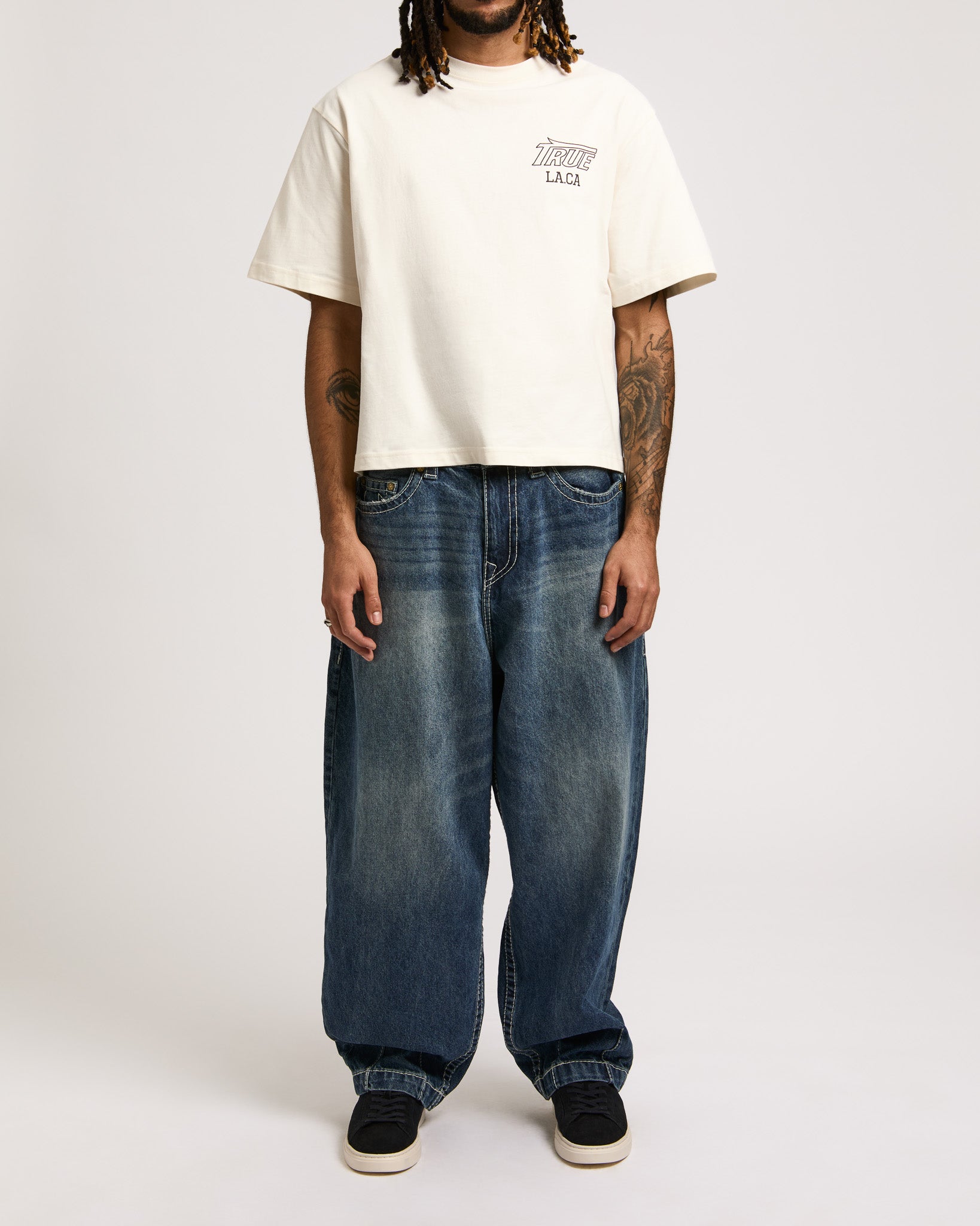 DANNY BARREL BIG T NO FLAP - SHATTERED DARK INDIGO WASH