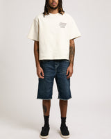 VINNY BIG T FLAP SHORT FRAY - MEDIUM WASH