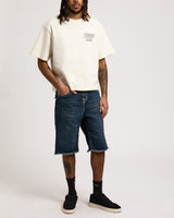 VINNY BIG T FLAP SHORT FRAY - MEDIUM WASH