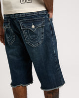 VINNY BIG T FLAP SHORT FRAY - MEDIUM WASH