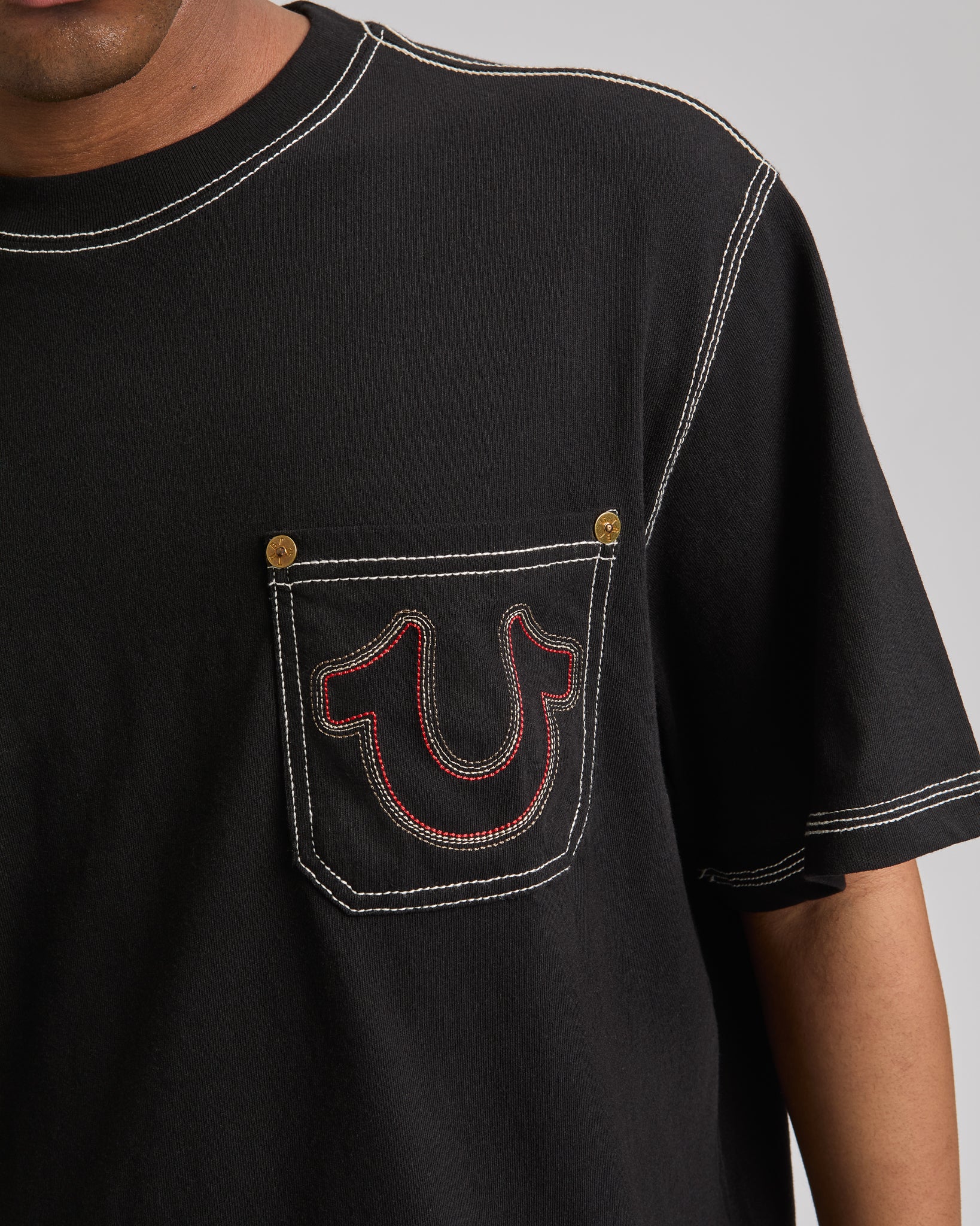 ROPE HEAVY BOXY TEE - JET BLACK