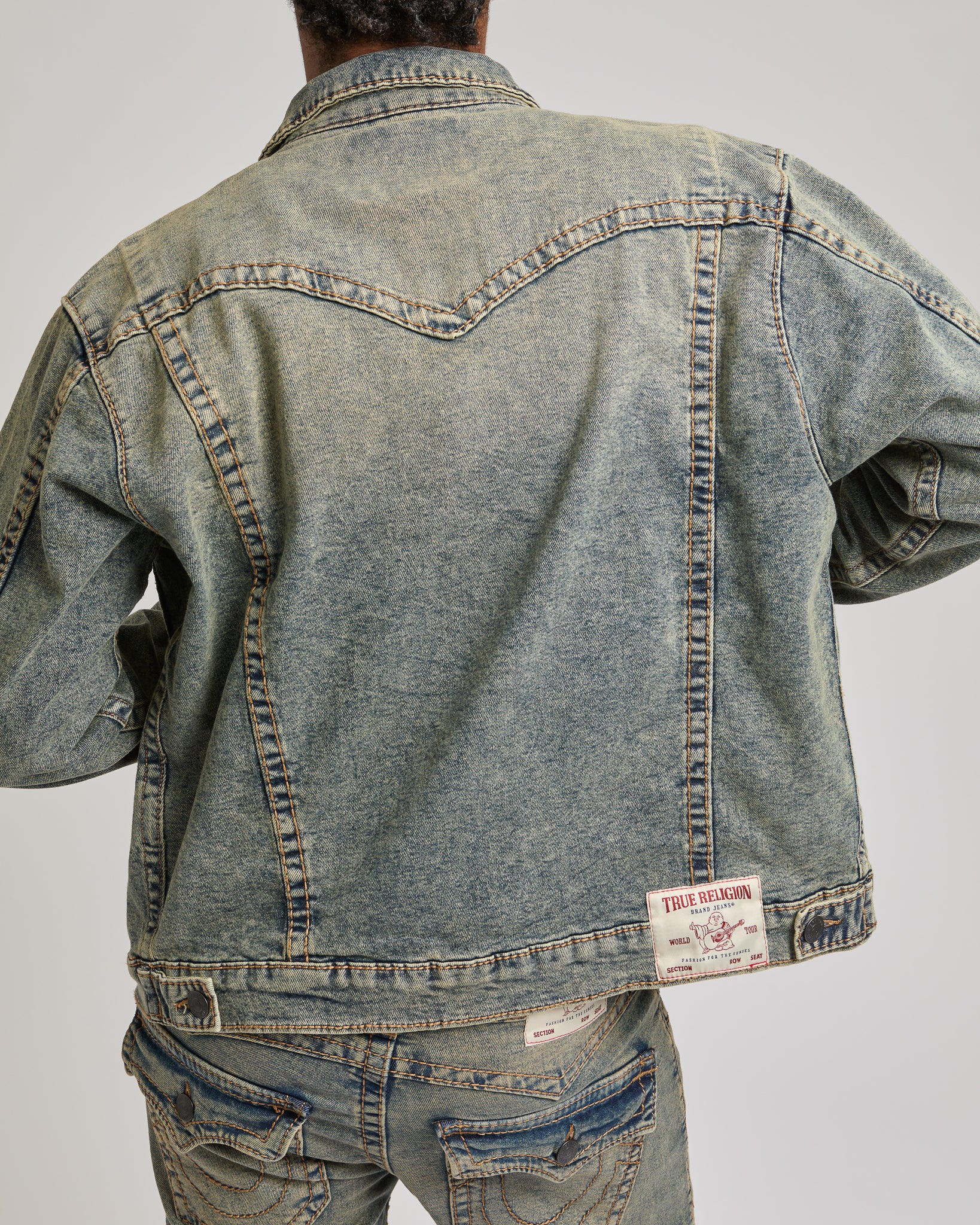 BIG T OVRSIZED DENIM JACKET - DESERT LOOP FADE MEDIUM WASH