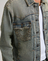 BIG T OVRSIZED DENIM JACKET - DESERT LOOP FADE MEDIUM WASH