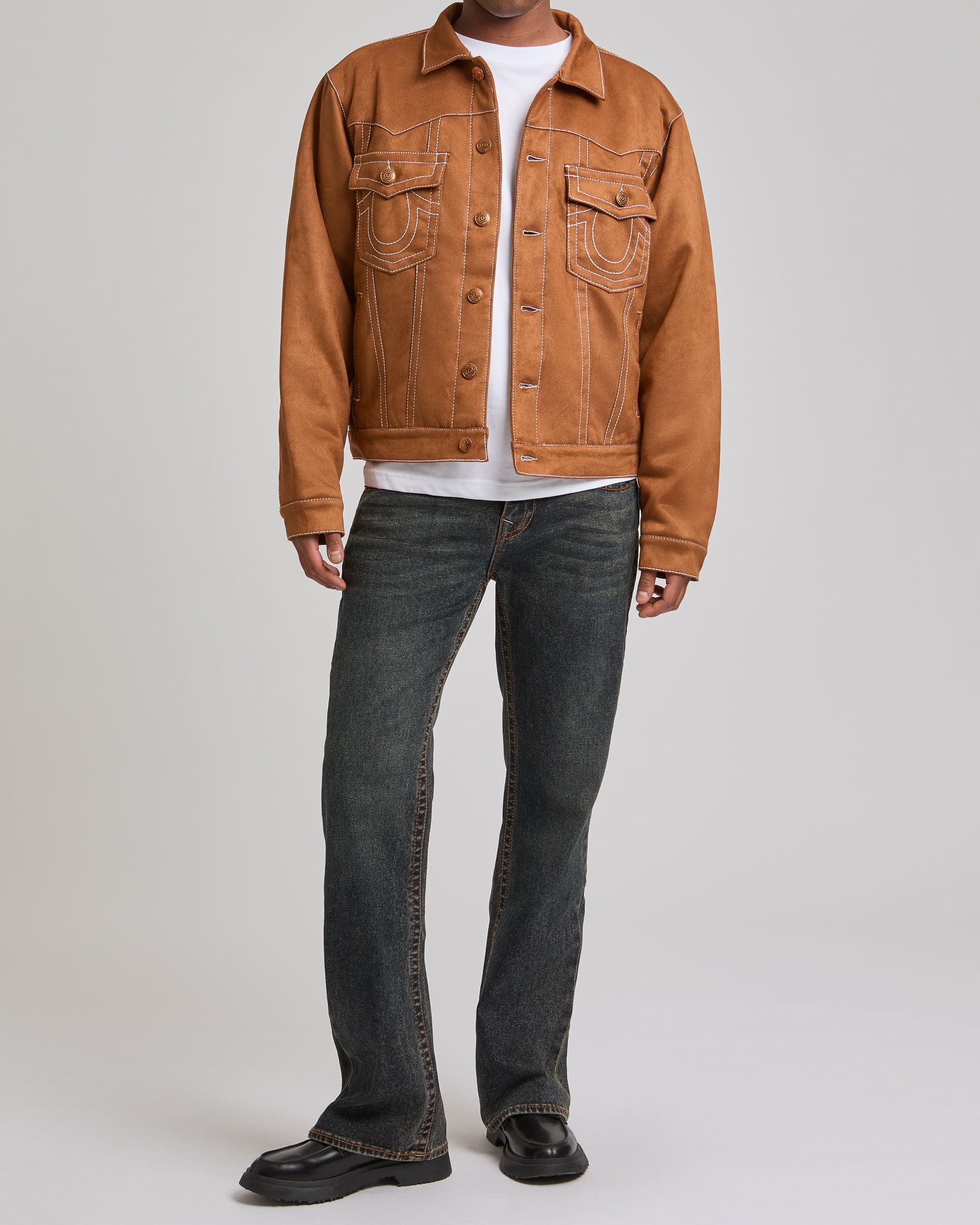 ULTRASUEDE BIG T OS JIMMY JKT - SUEDE BROWN
