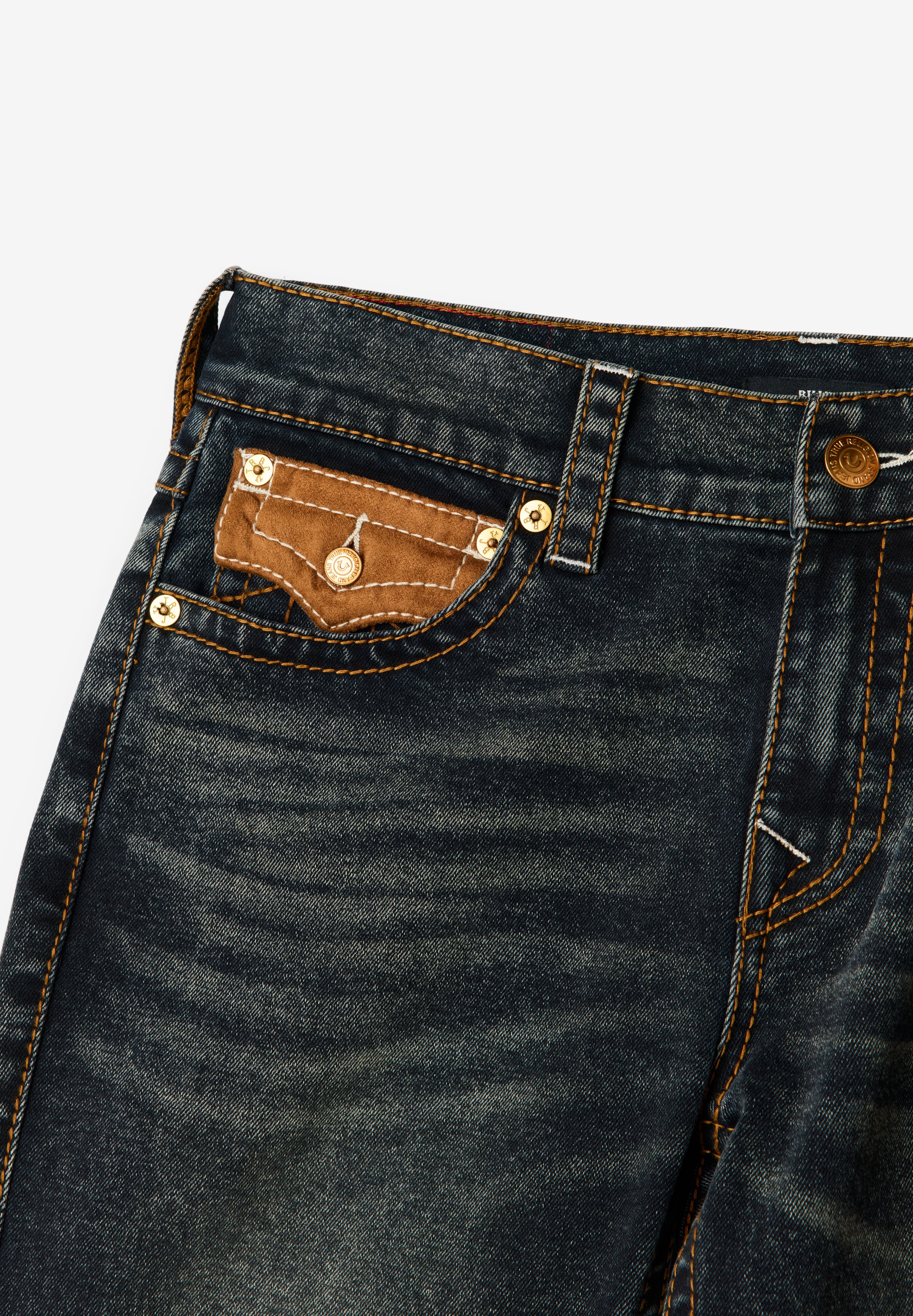BILLY BIGT FLP ULTRASUEDE 34IN - OILSKIN DUST FADE DARK WASH
