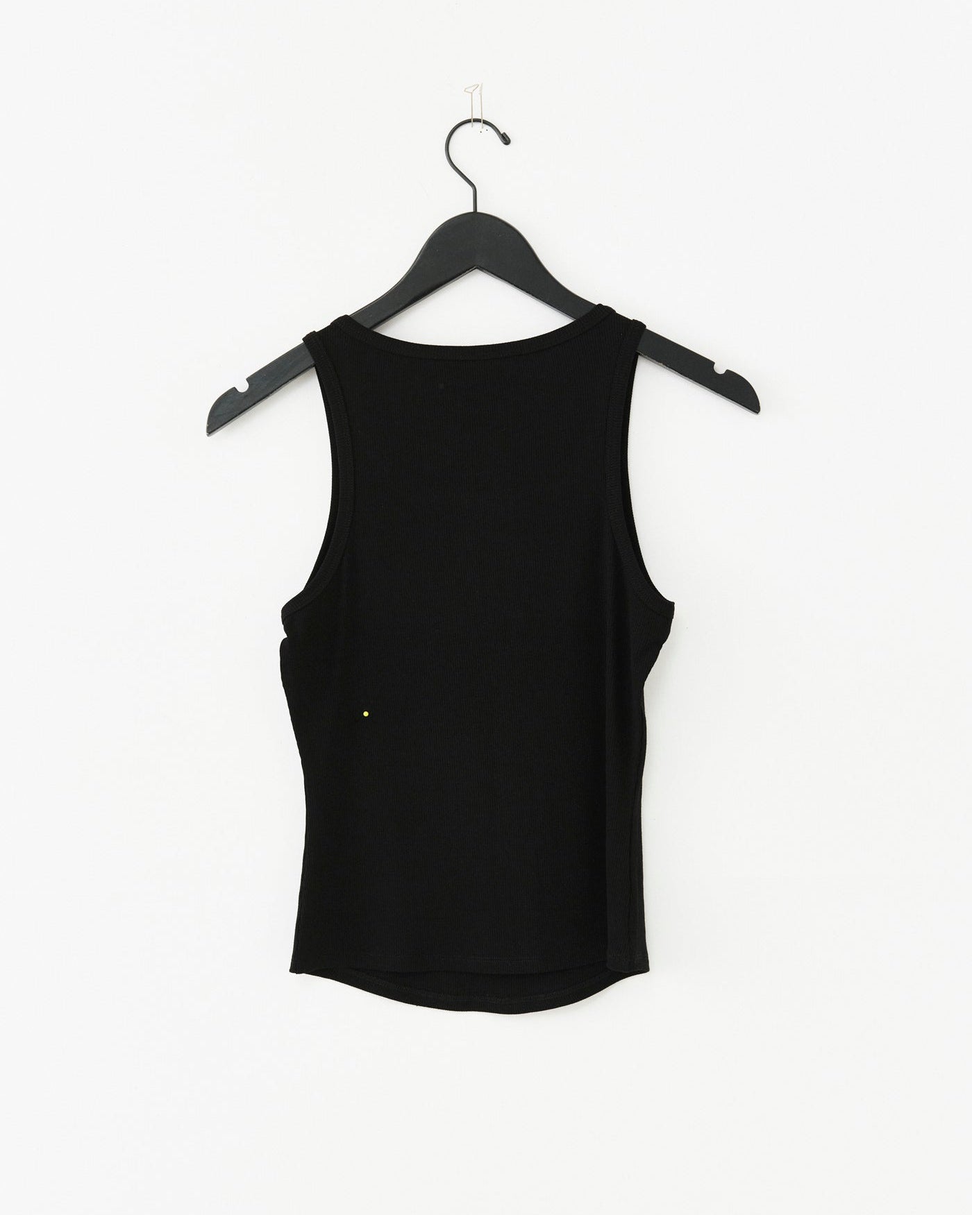 CRYSTAL SQUARE NECK RIB TANK - JET BLACK