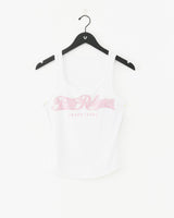 CRYSTAL SQUARE NECK RIB TANK - OPTIC WHITE