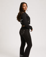 EMBR BIG T SHRUNKN ZIP HOODIE - JET BLACK