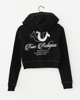 EMBR BIG T SHRUNKN ZIP HOODIE - JET BLACK