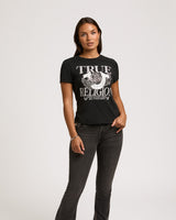 CRYSTAL CLASSIC CREW NECK TEE - JET BLACK