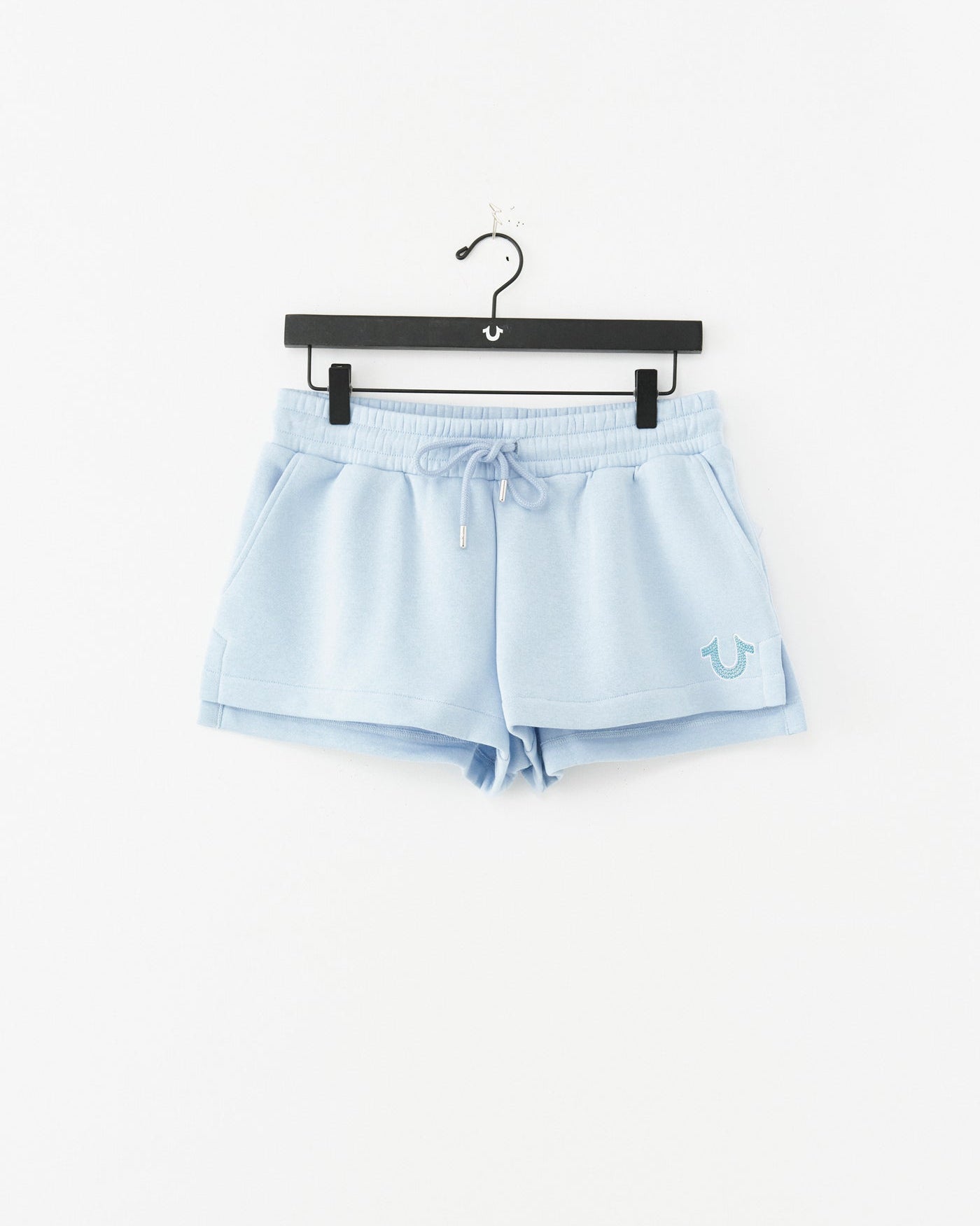 EMBROIDERED LOUNGE SHORTS - CASHMERE BLUE