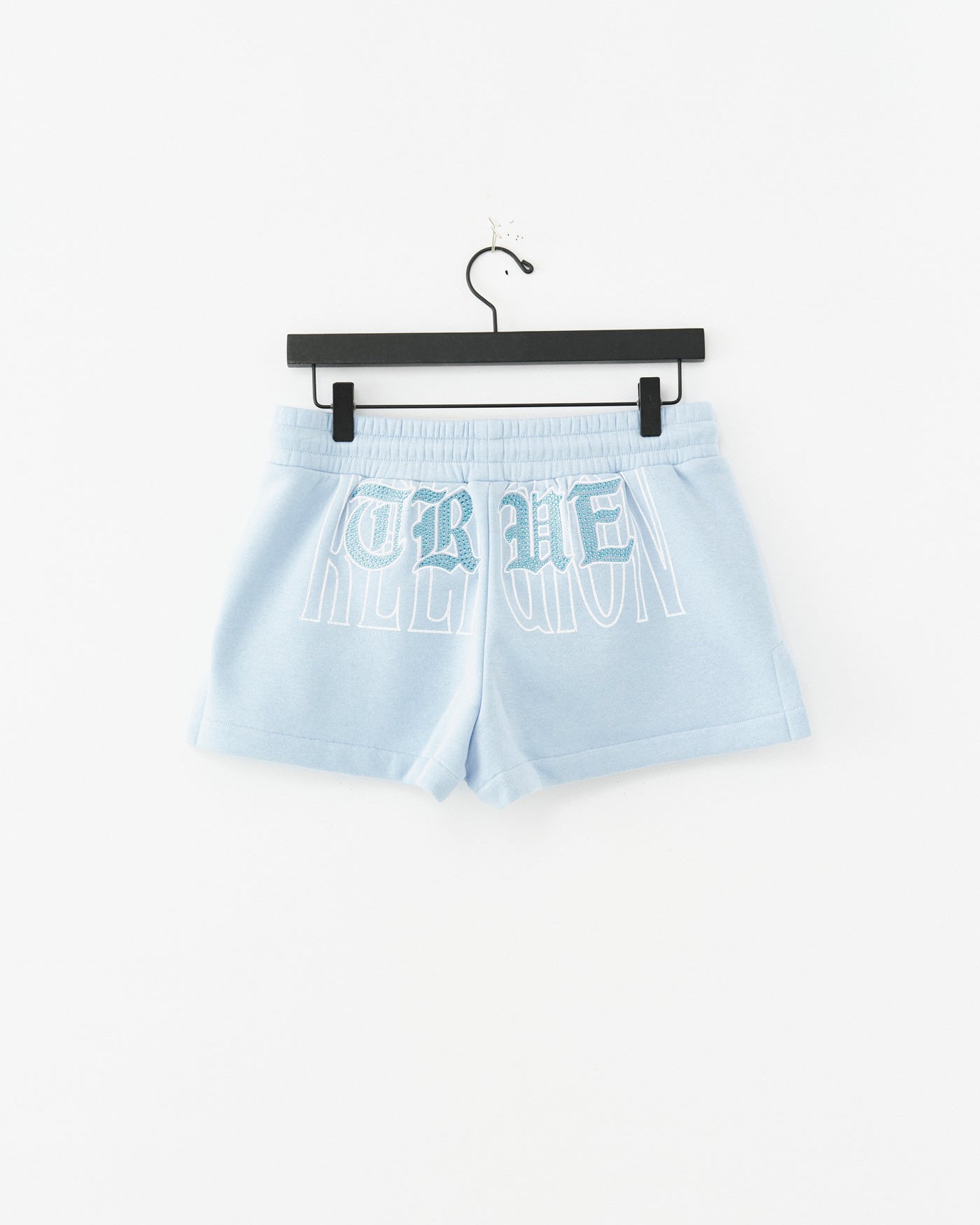 EMBROIDERED LOUNGE SHORTS - CASHMERE BLUE