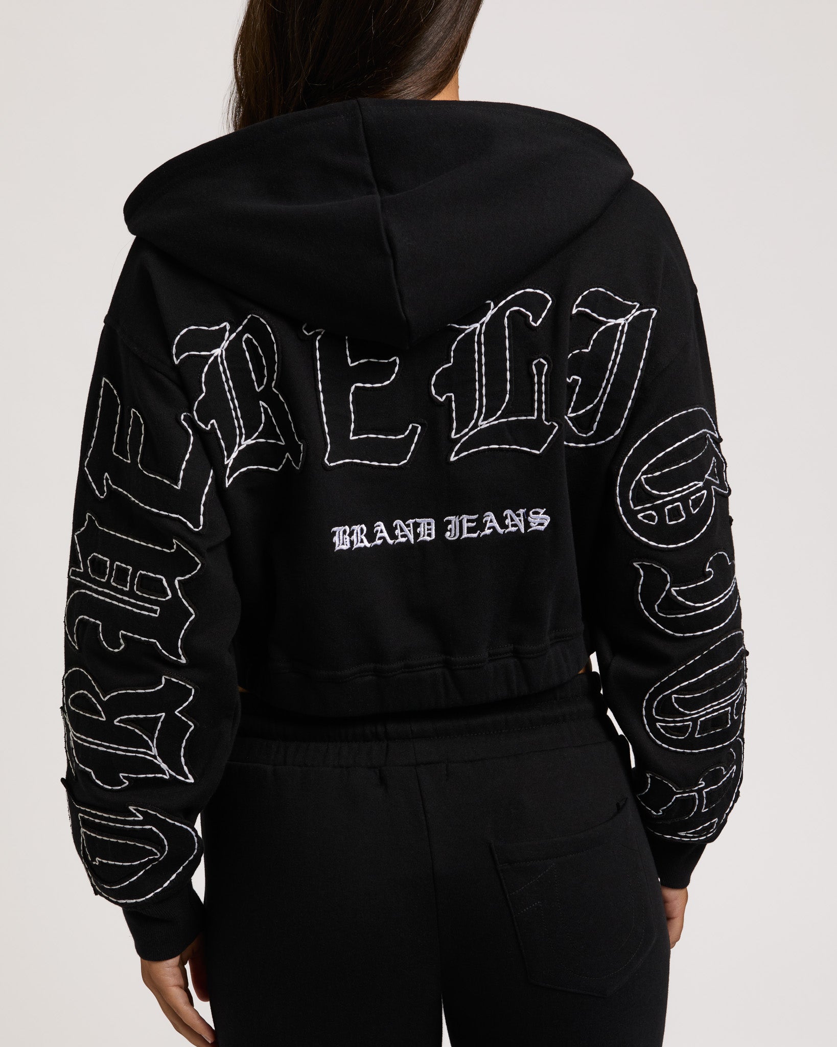 APPLIQUE RLX ZIP UP HOOD - JET BLACK