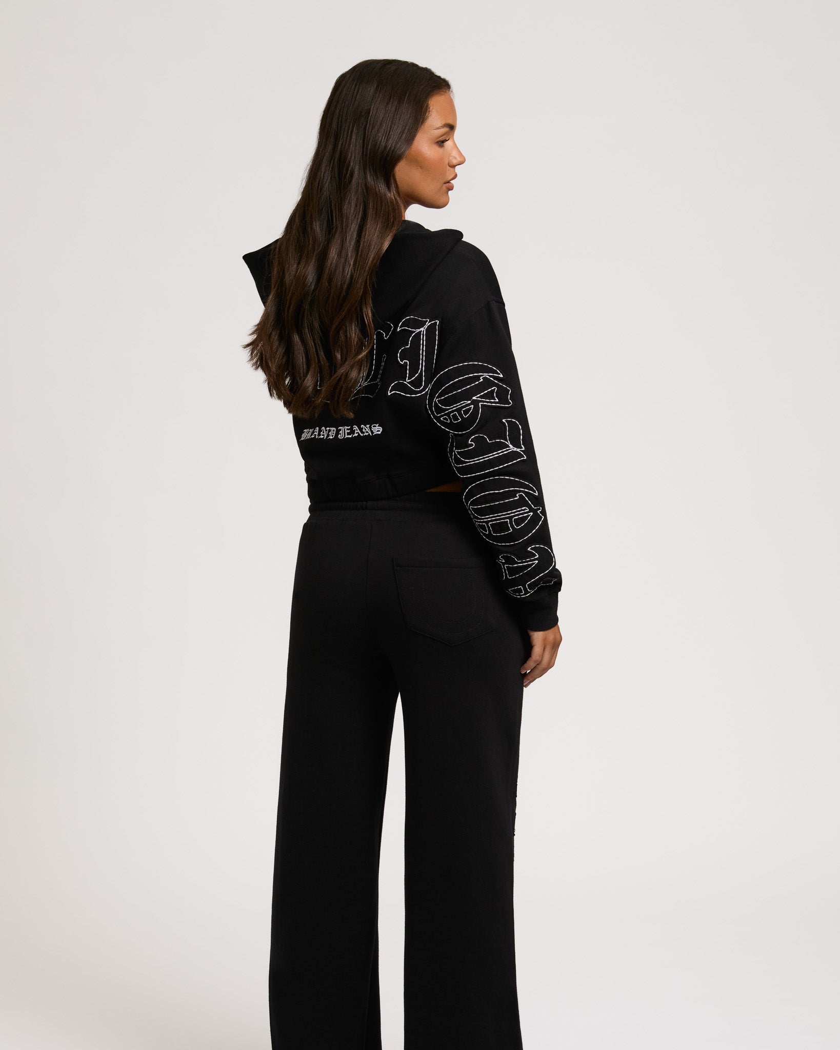 APPLIQUE RLX ZIP UP HOOD - JET BLACK