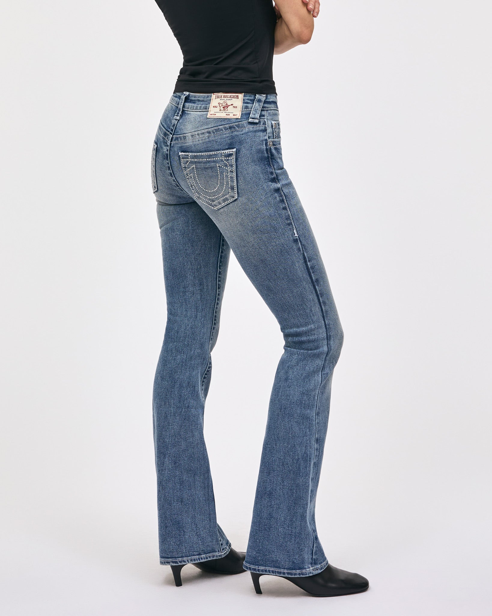 CRYSTAL BECCA MR BOOTCUT BIG T - MEDIUM WASH