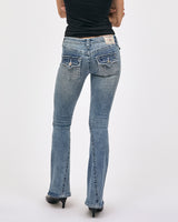 CRYSTAL JOEY LR FLARE BIG T - MEDIUM WASH