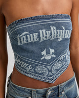 DENIM SCARF TOP - VENICE DRIFT