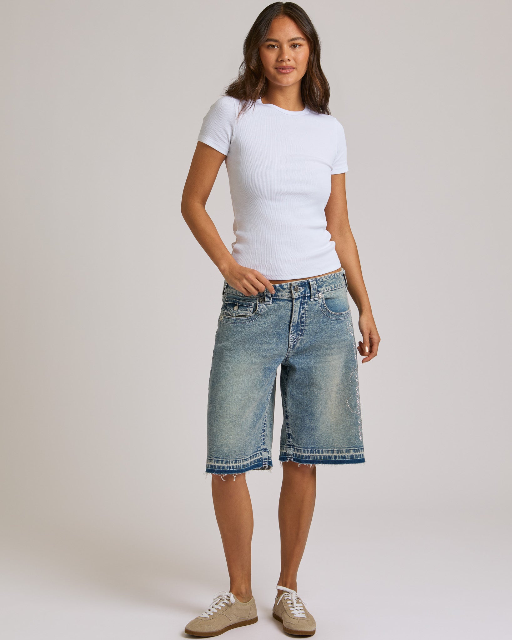 JESSIE BAGGY JORT BIG T FLAP - LAZY SHINE