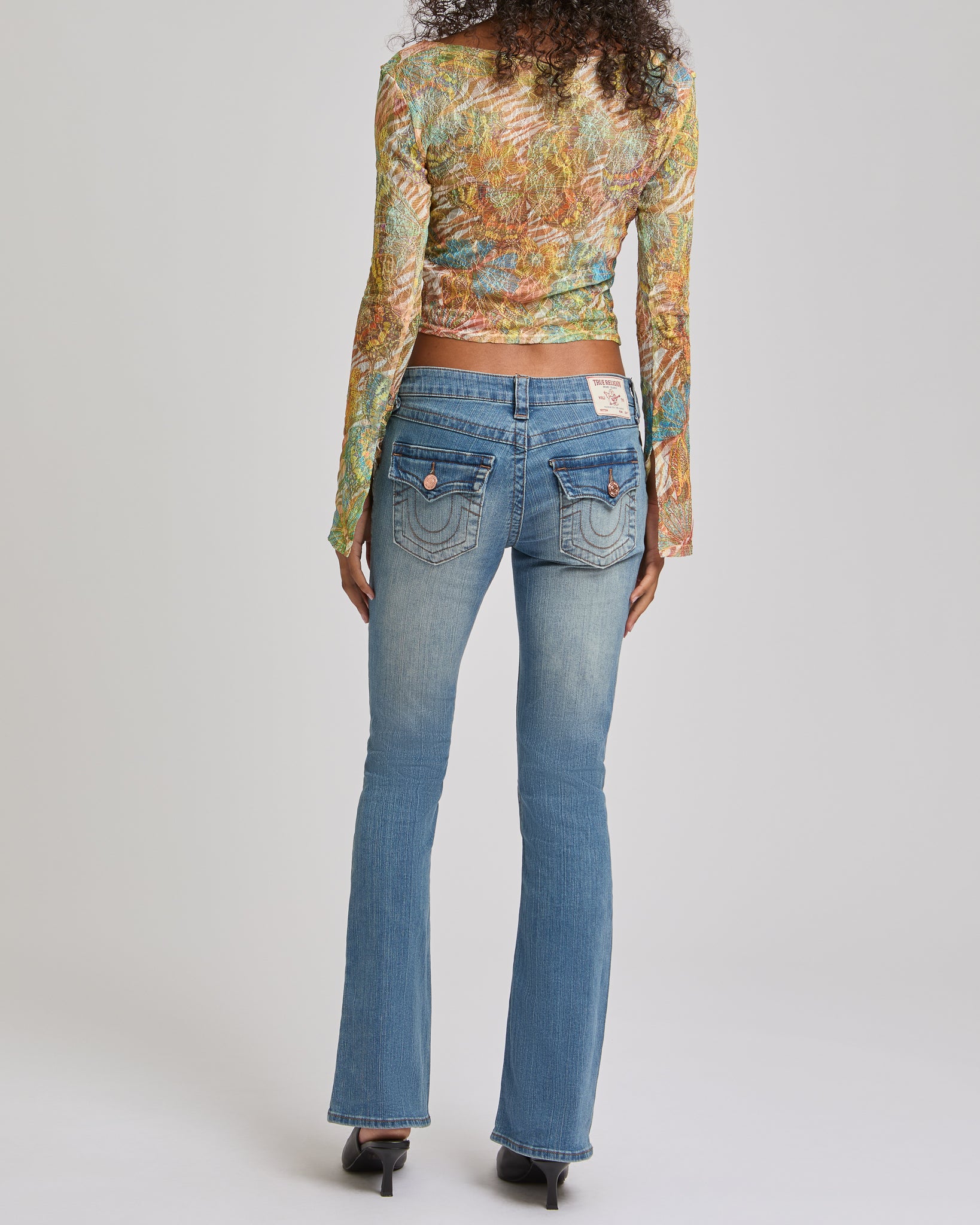 AOP BUTTERFLY LACE LS TOP - DOUBLE CREAM