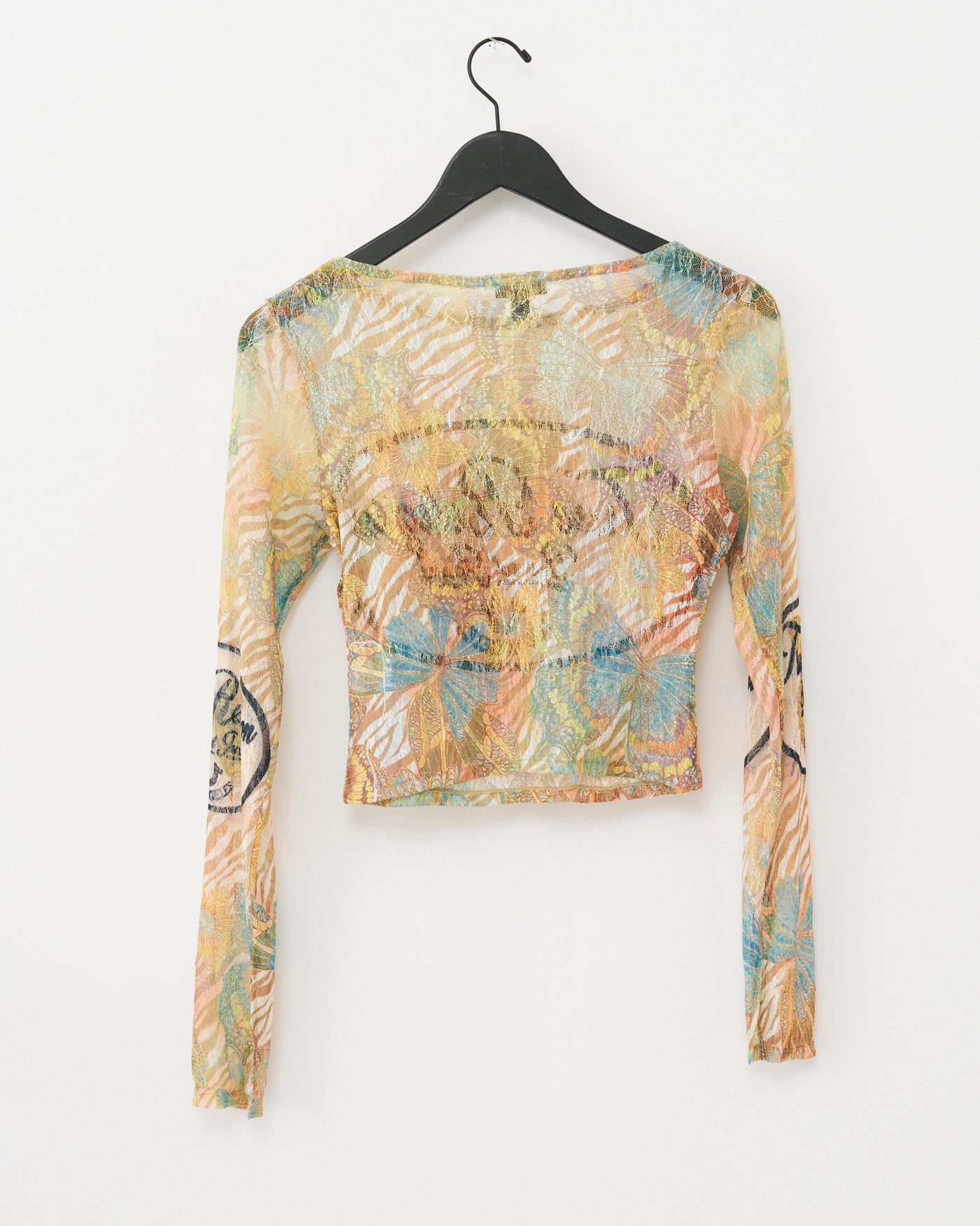 AOP BUTTERFLY LACE LS TOP - DOUBLE CREAM