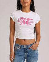 RUCHED CAP SLEEVE BABY TEE - OPTIC WHITE