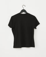 CRYSTAL HS CREW NECK TEE - JET BLACK