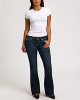 JOEY LOW RISE FLARE LUREX BIG T FLAP - STONE FOX