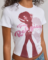CRYSTAL FOXY LADY BABY TEE - OPTIC WHITE