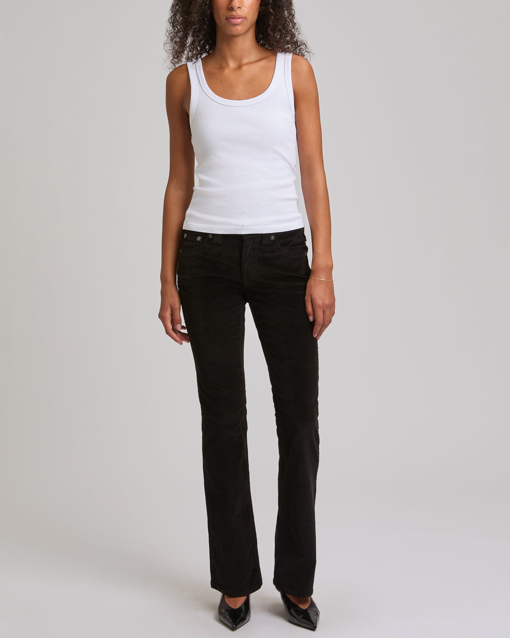 BABY CORD BECCA MR BOOTCUT - JET BLACK