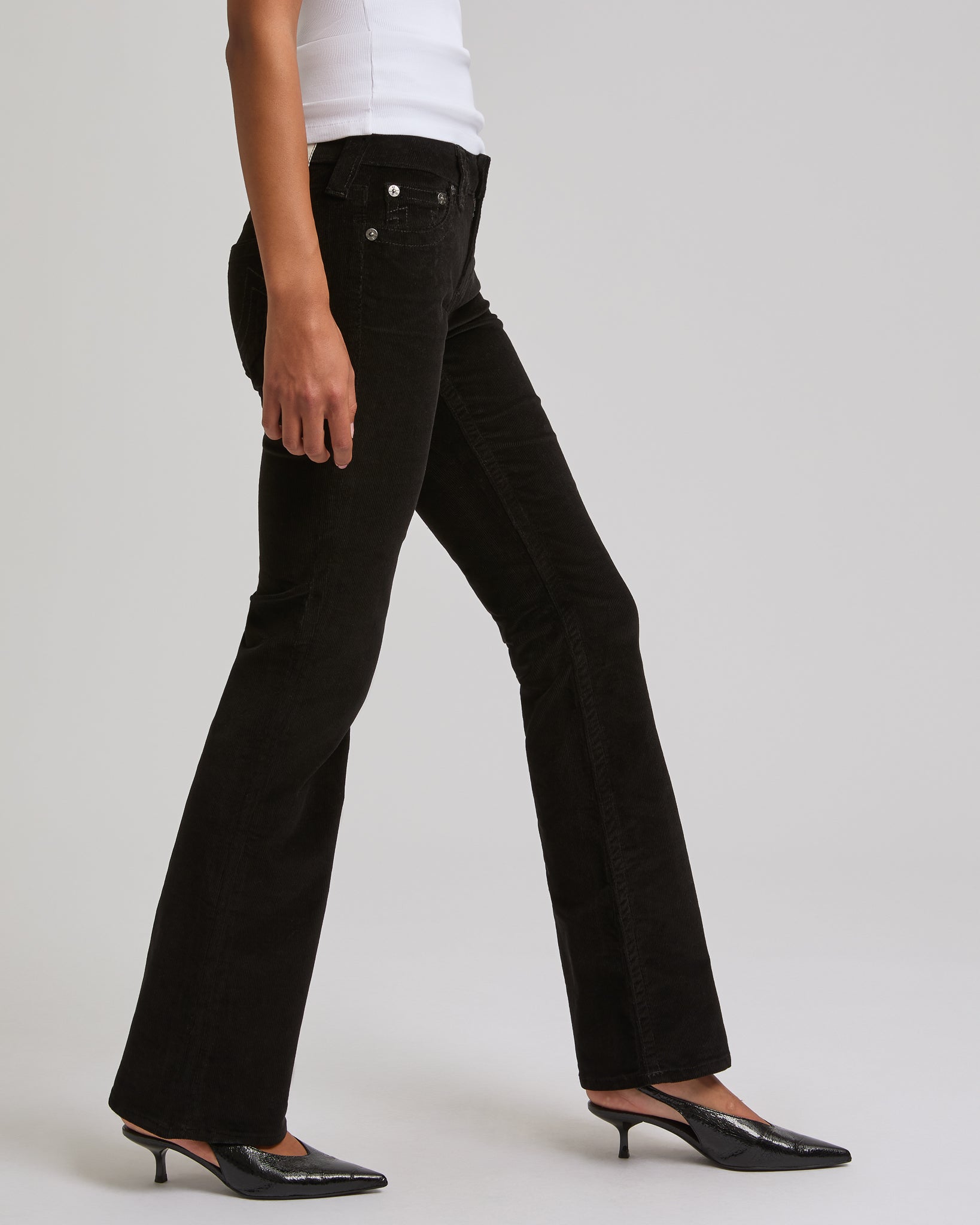 BABY CORD BECCA MR BOOTCUT - JET BLACK