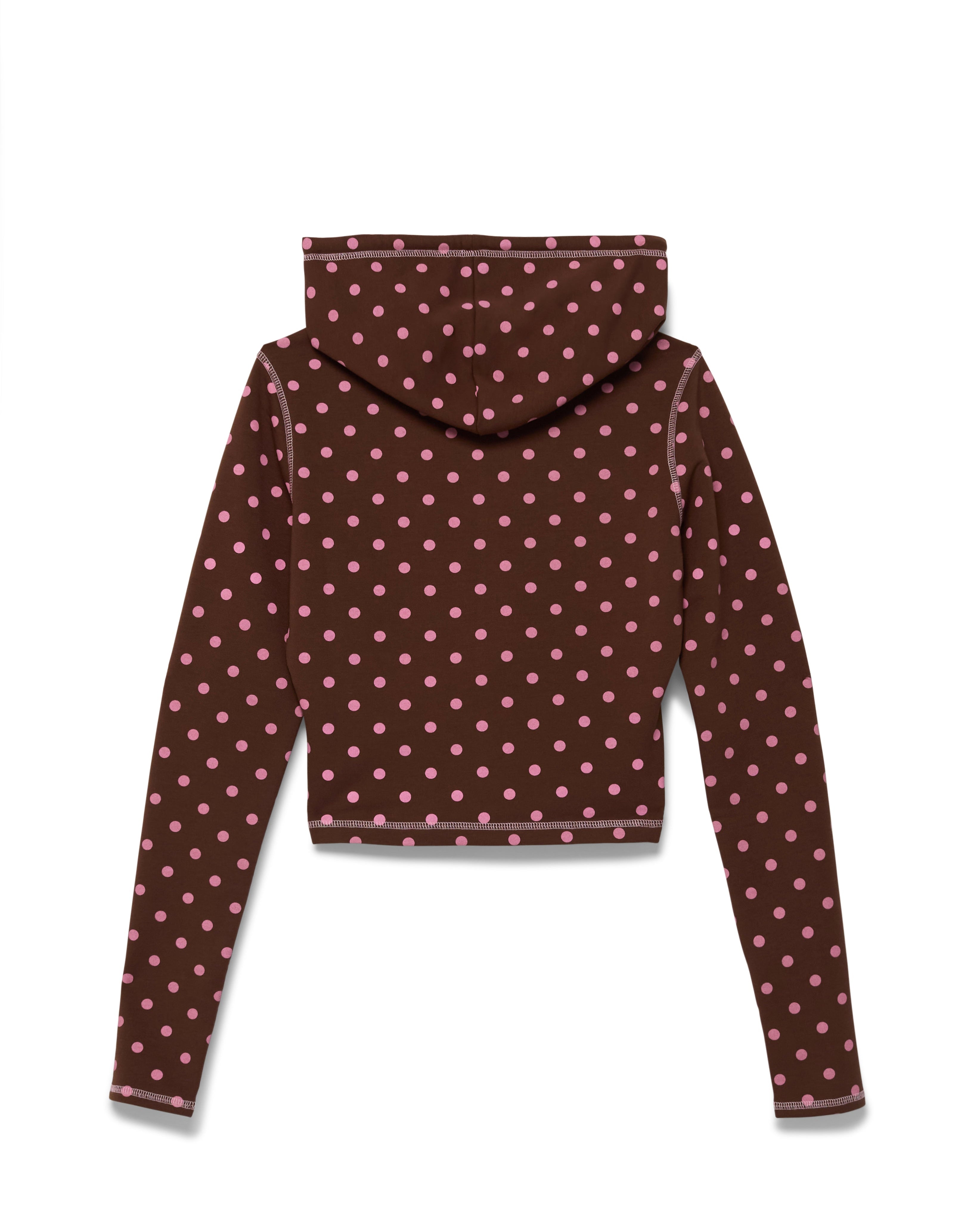 POLKA DOT FITTED ZIP HOODIE - FONDUE FUDGE