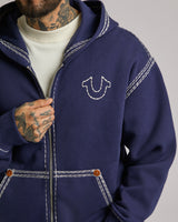 SUPER QT BOXY ZIP UP HOODIE - ECLIPSE