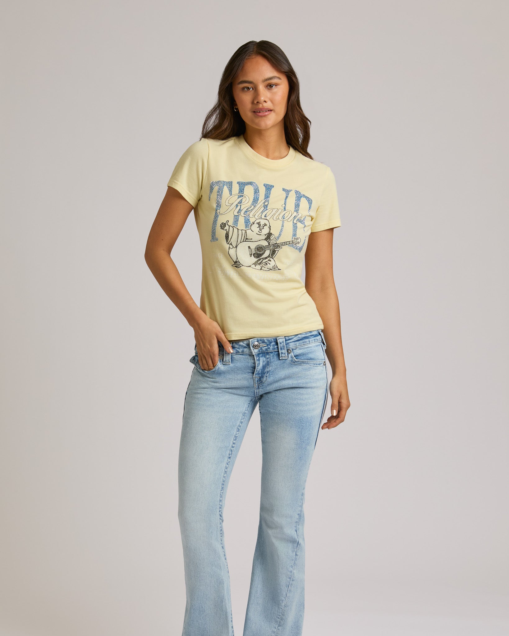 CRYSTAL BUDDHA CREW NECK TEE - DOUBLE CREAM