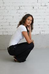 JOEY LOW RISE FLARE - TRIPLE BLACK