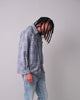 BLEACHED HS FLANNEL SHIRT - BLUE / GREEN PLAID