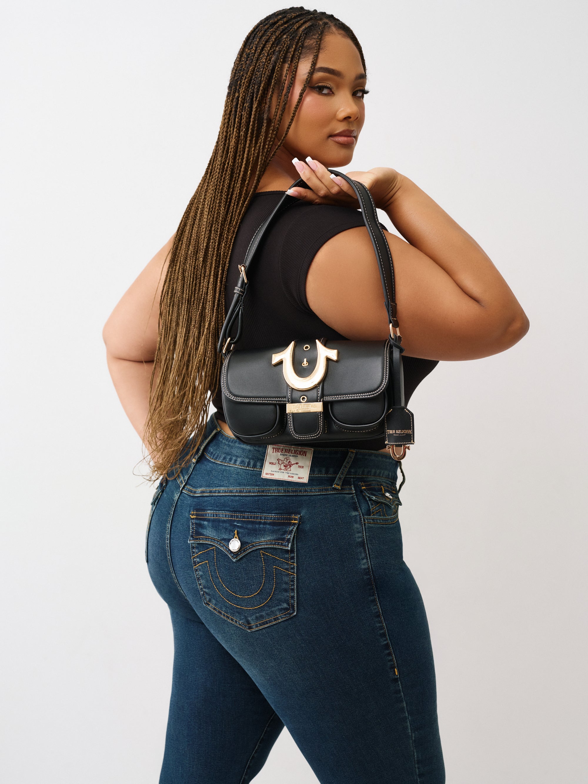 DOUBLE POCKET SHOULDER BAG